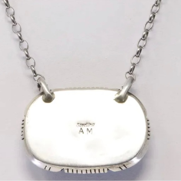 Native America Navajo Handmade Sterling Silver Kingman Turquoise - Picture 3 of 3